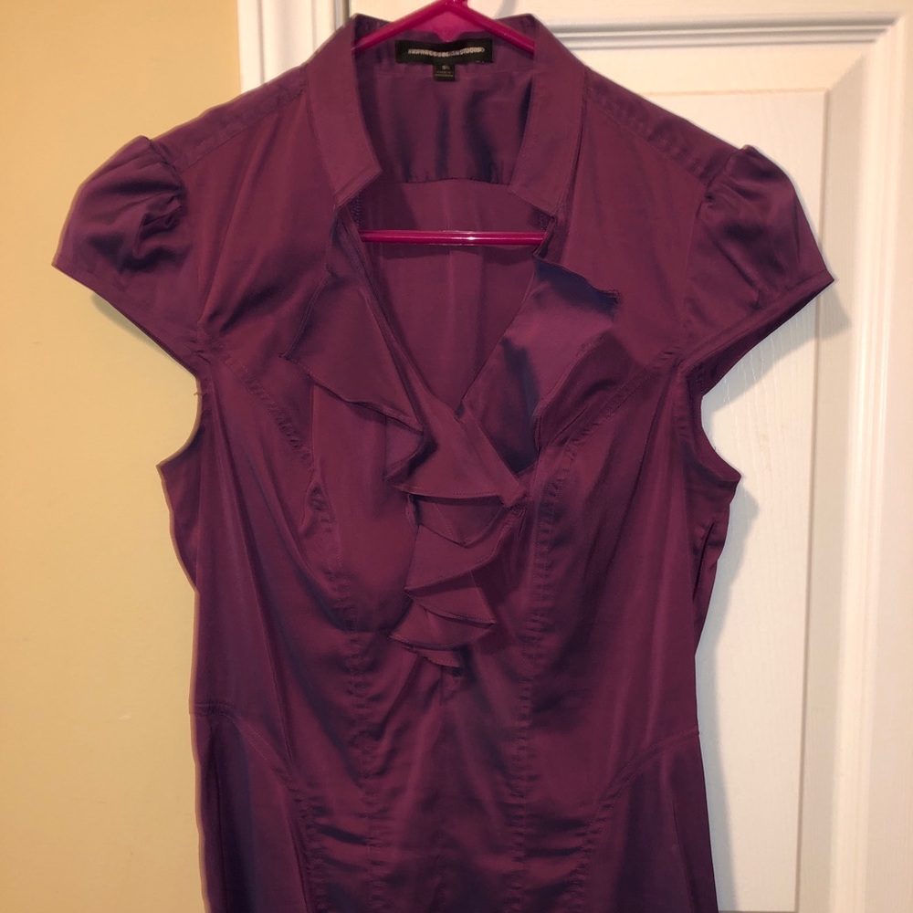 Women’s Express Purple Short-sleeve Blouse (S)
